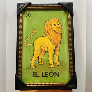 Loteria #30 EL LEON Framed Wall Art Print by Sapna Shah